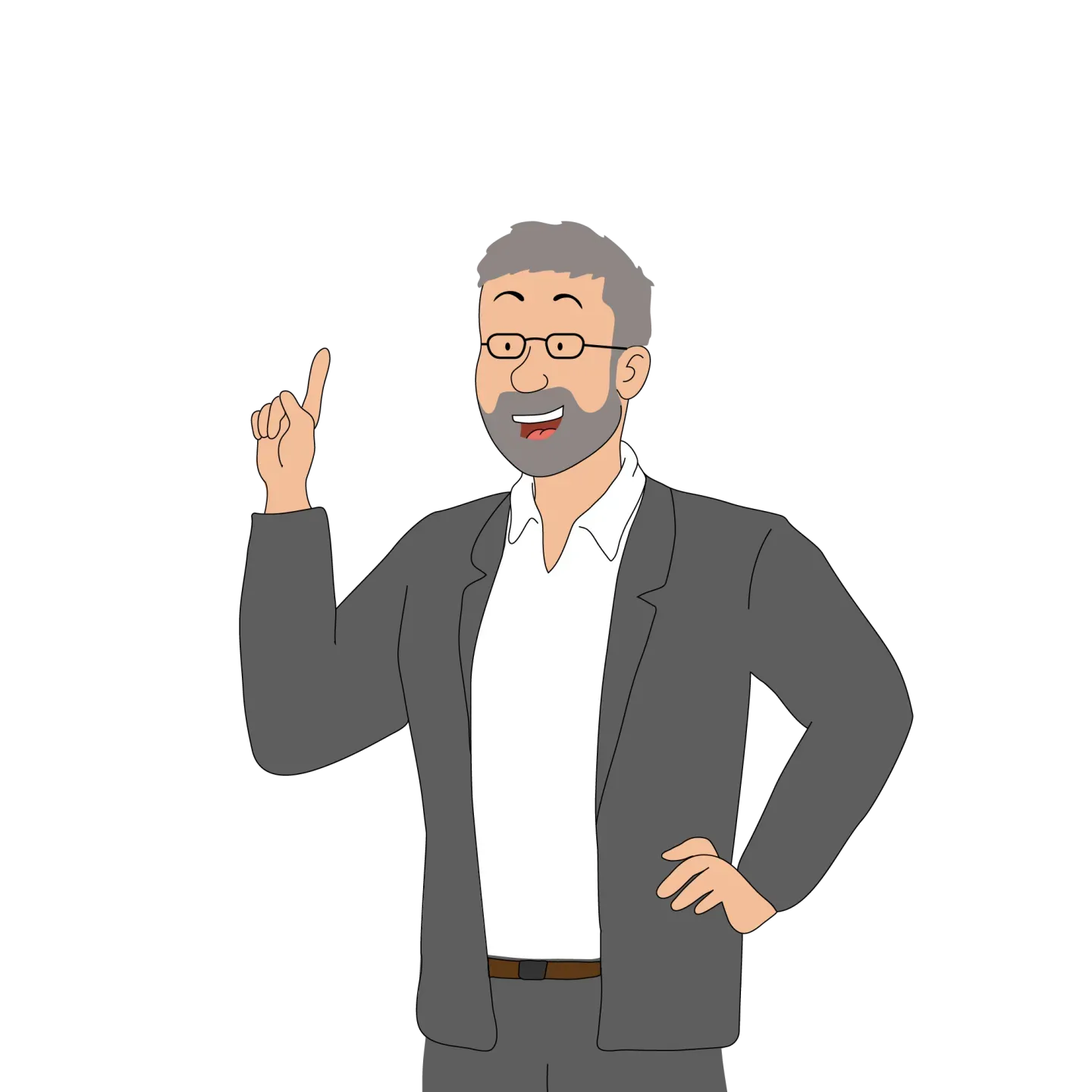 Mit gezieltem Changemanagement Veränderung im Unternehmen meistern Paul Barkey als gezeichnete Figur hebt den Finger